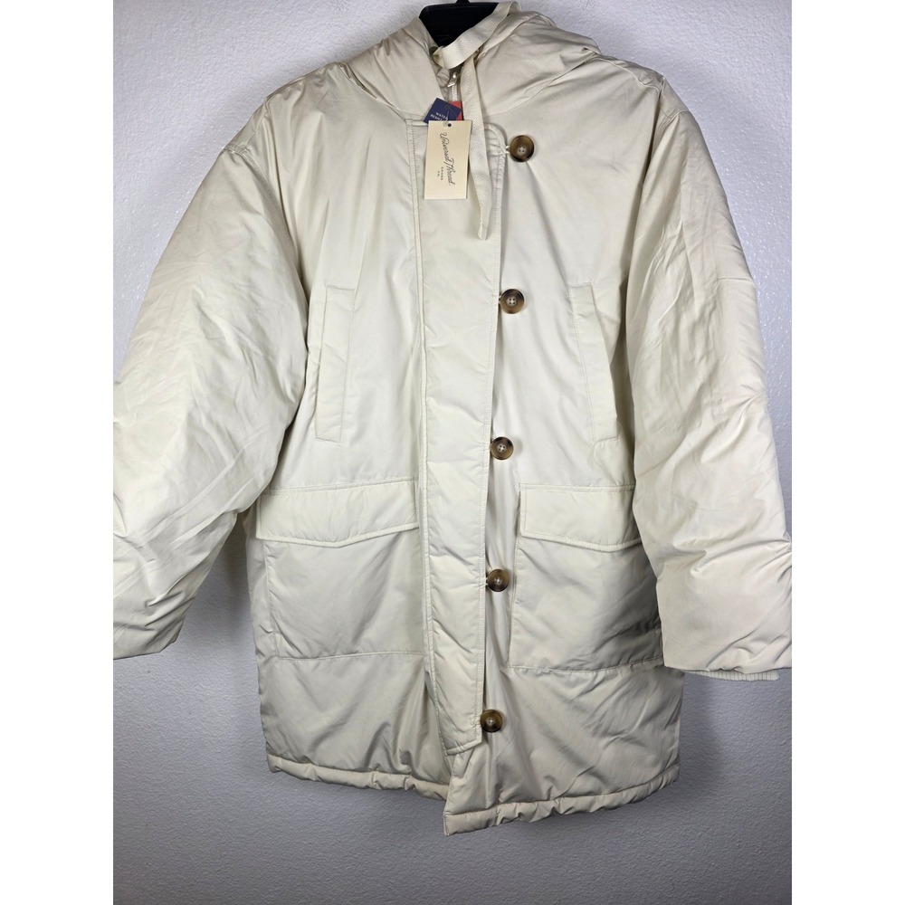 Universal Thread Womens Cream Water Resistant Hooded Puffer Jacket XXL
